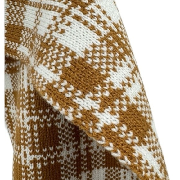 Timberland Buffalo Plaid Wide Scarf in Cream and White NEW T101808 60L x 10W - Picture 8 of 12